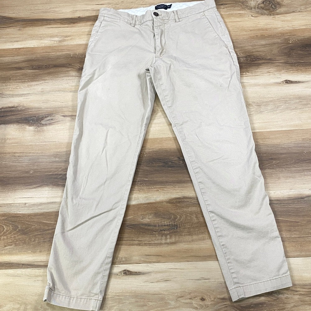 Club Monaco Connor Chino Men 30/30 Slim Fit Stretch Cotton Khaki Tan Minimalist